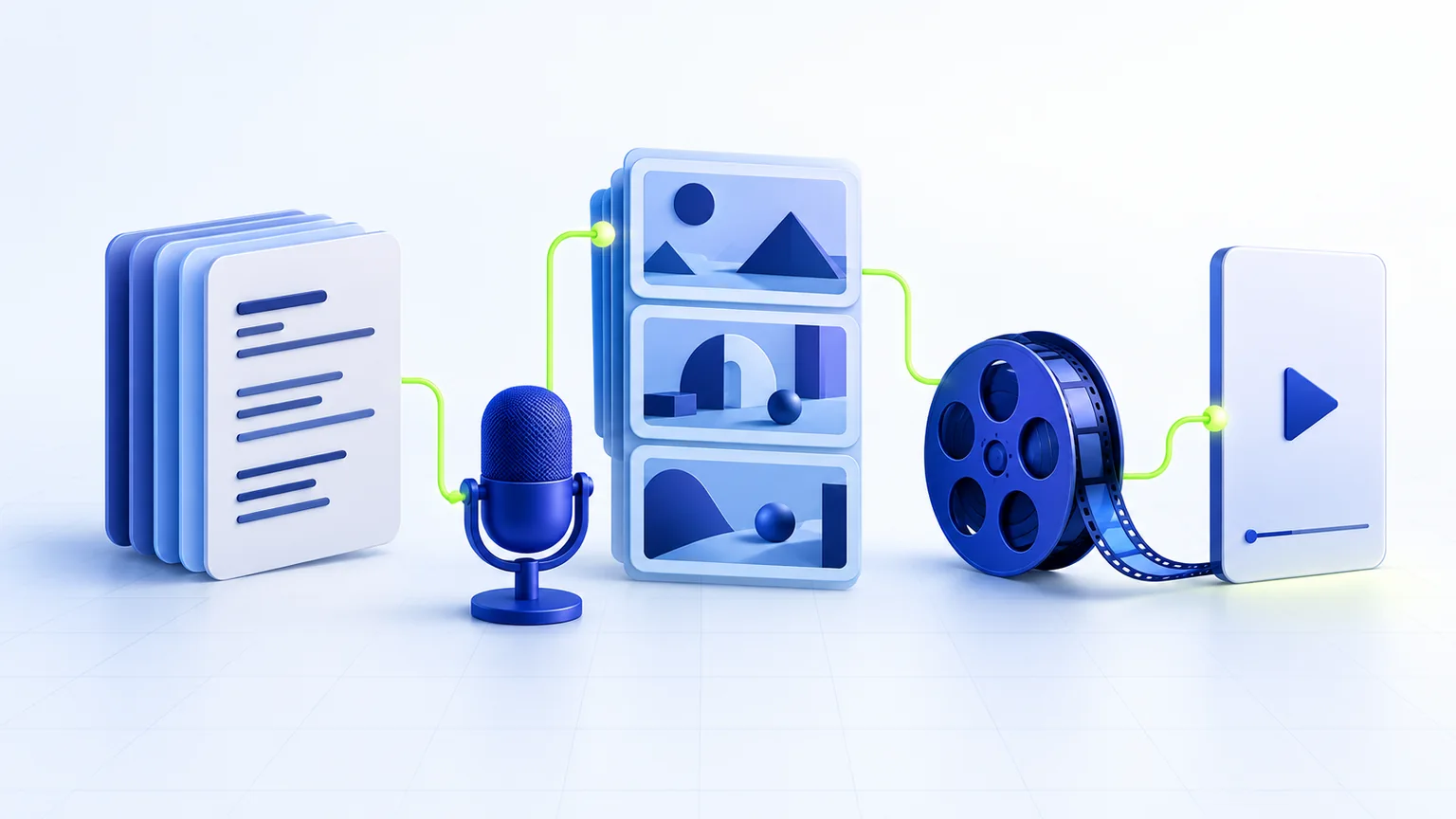 AI content-production system — thematic project illustration