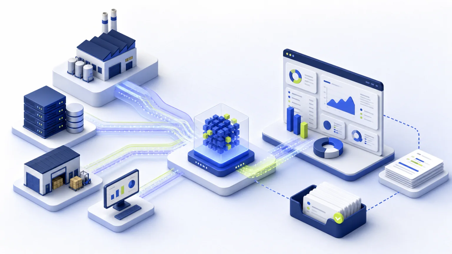 Тематическая иллюстрация кейса «Интеграция данных по API для производственной компании»